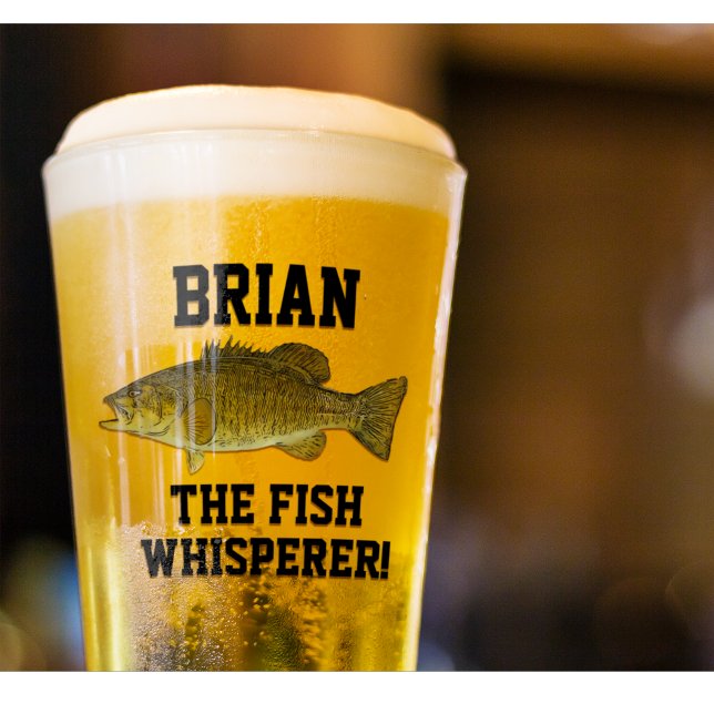 Verre Poisson Whisperer Smallmouth Basse Pêche Sports Ho (Fishing beer glass. Fish whisperer gifts for smallmouth bass fisherman. )