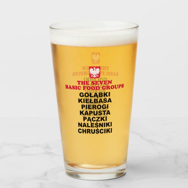 Verre Polonais sept groupes d'aliments (Devant (rempli))