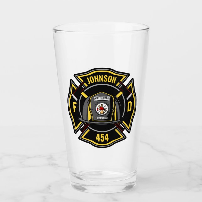 Verre Pompier AJOUTER NOM Équipe de secours du service d (Devant)