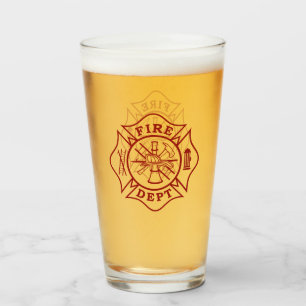 Verre Pompier Maltese Cross Pint Glass