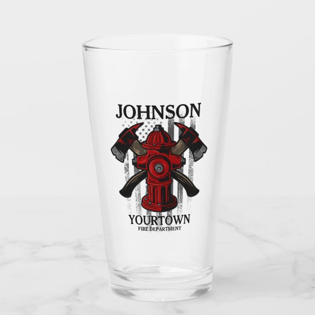 Verre Pompier NOM Caserne de pompiers Bouche d'incendie  (Devant)