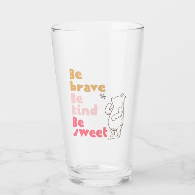 Verre Pooh classique| Sois Courageux, Sois Gentil, Sois  (Devant)