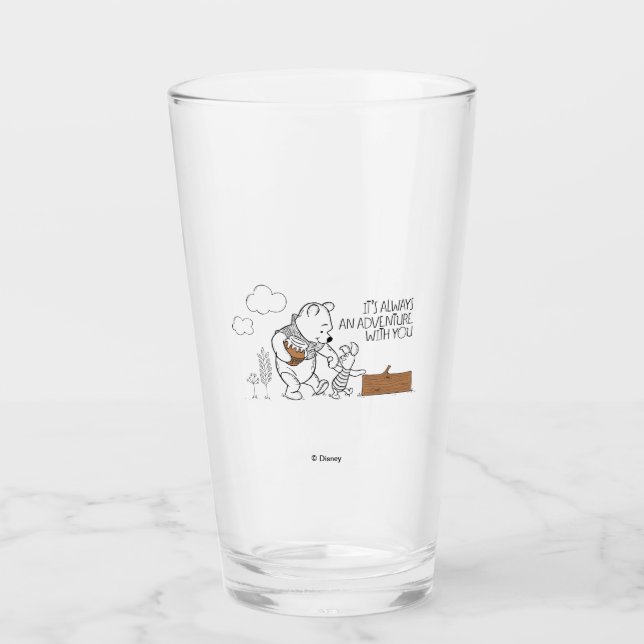Verre Pooh et Piglet| C'est toujours une aventure avec v (Devant)