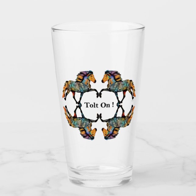 Verre Pop Art islandais Cheval  (Devant)