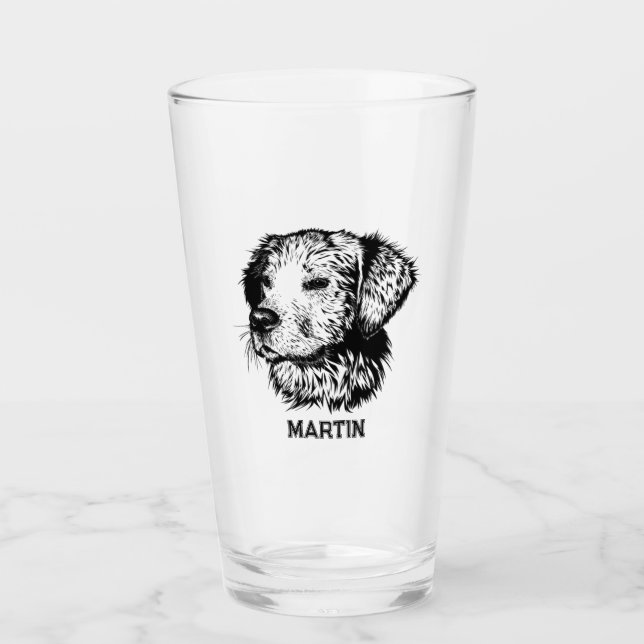 Verre Portrait personnalisé pour animaux de compagnie Ca (Devant)
