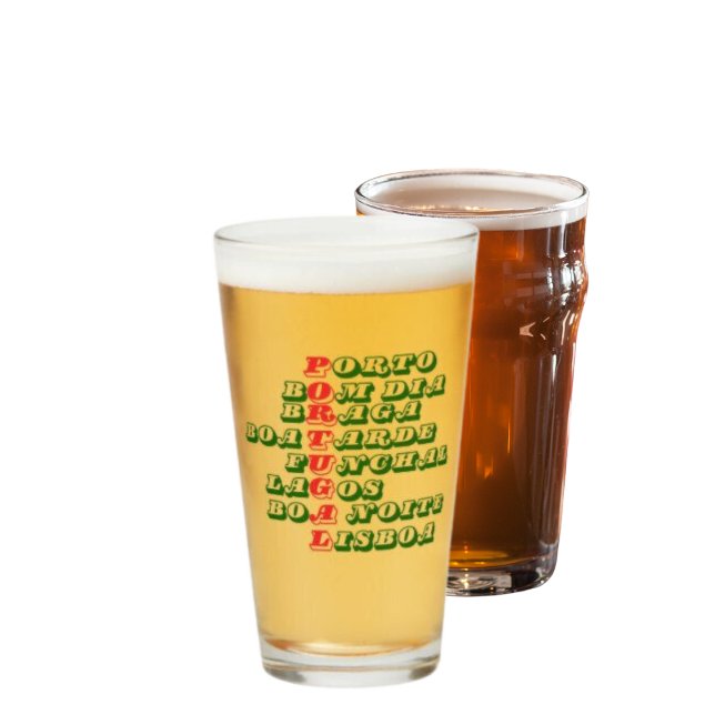 Verre Portugal Bom Dia Boa Tarde Boa Noite Beer (Créateur téléchargé)