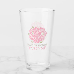 Verre Posy merci Maid of Honor rose mariage faveur