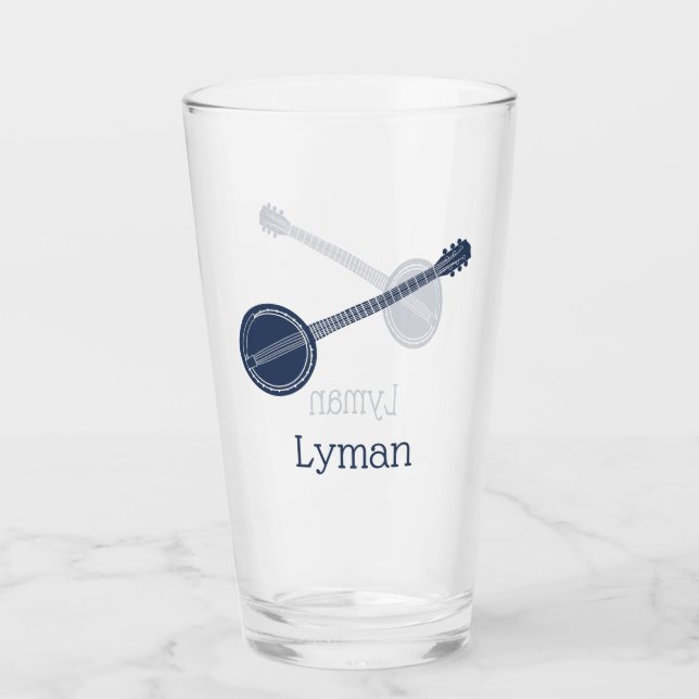 Verre Pour les joueurs de banjo Navy Blue Personnalisé (Devant)