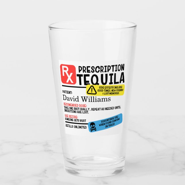 Verre Prescription personnalisée Tequila Glass (Devant)