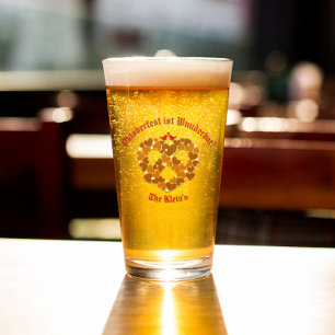 Verre Pretzel Heart Oktoberfest Personnalisé