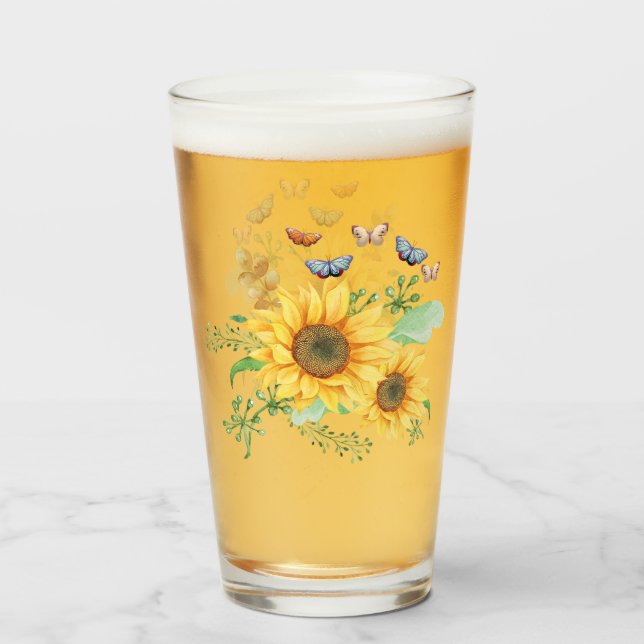 Verre printemps de tournesol (Dos (rempli))