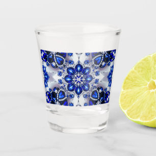 Verre pris aux couleurs Bleues Blanches