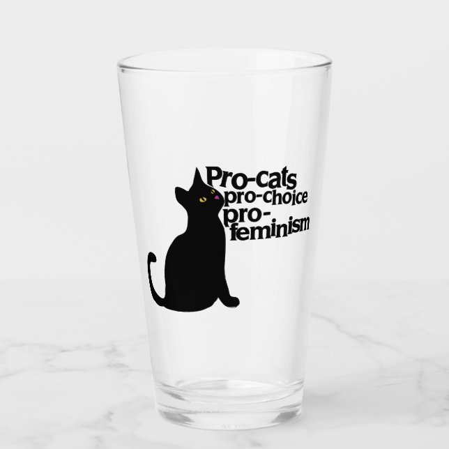 Verre pro-cats pro-choice pro-feminism (Devant)