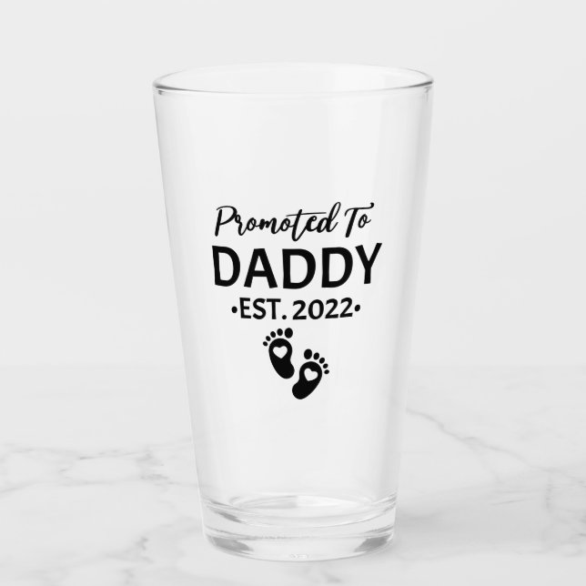 Verre Promoted to daddy est 2022 new dad father's day (Devant)