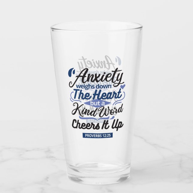 Verre Proverbs 12:25 Bible Verse – Kind Word Art (Devant)