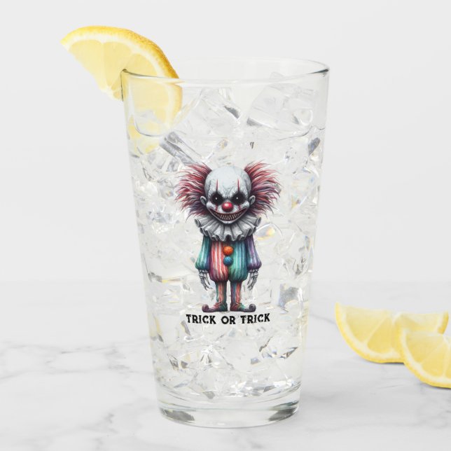 Verre Psycho Clown - Trick ou Trick Personnaliser (Devant glace)