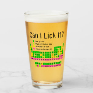 Verre Puis-je le Lick Table périodique Enseignant Enfant
