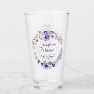 Verre Purple Lavender Blanc Floral Mariage Keepsaké