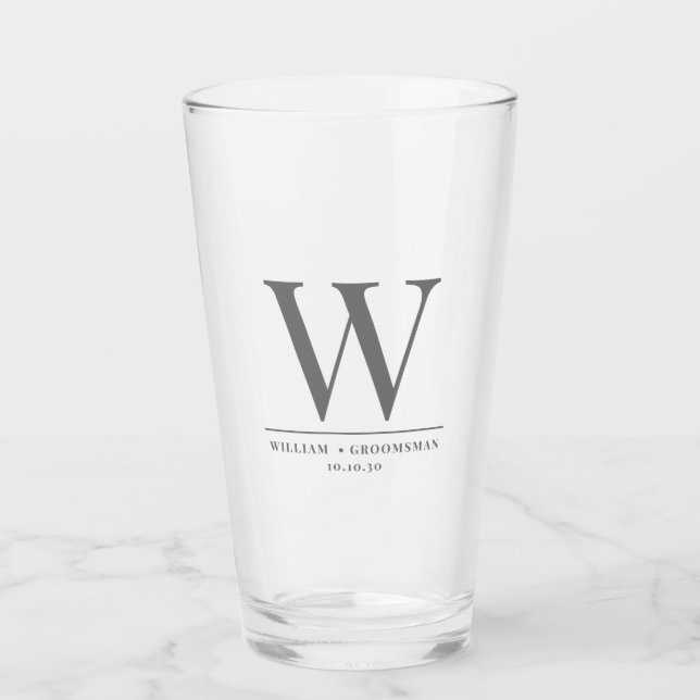 Verre Pwerspalized Monogram Nom Groomsman (Devant)