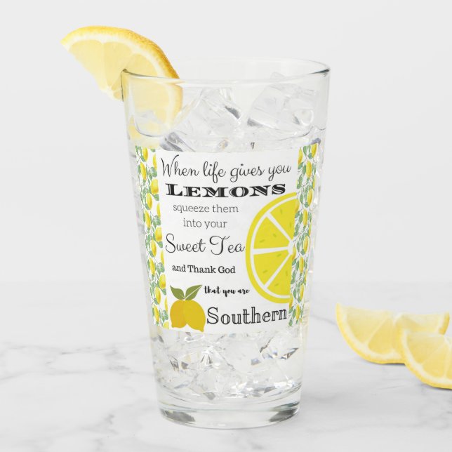 Verre Quand la vie vous donne LEMONS Humour du Sud (Devant glace)