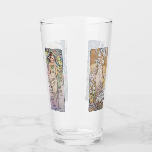 Verre Quatre fleurs, Alphonse Mucha (Devant)