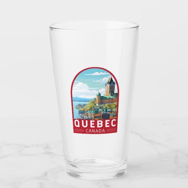 Verre Québec Canada Travel Art Vintage (Devant)