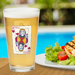 Verre Queen of Hearts Nom personnalisé Carte de jeu