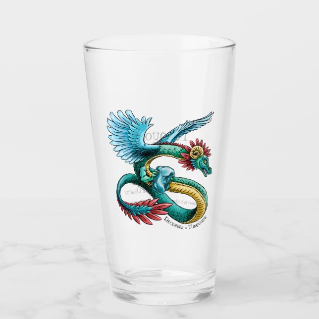 Verre Quetzalcoatl Dragon Décembre Birthstone Turquoise (Devant)