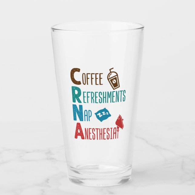 Verre Rafraîchissements café CRNA Anesthésie de la siest (Devant)