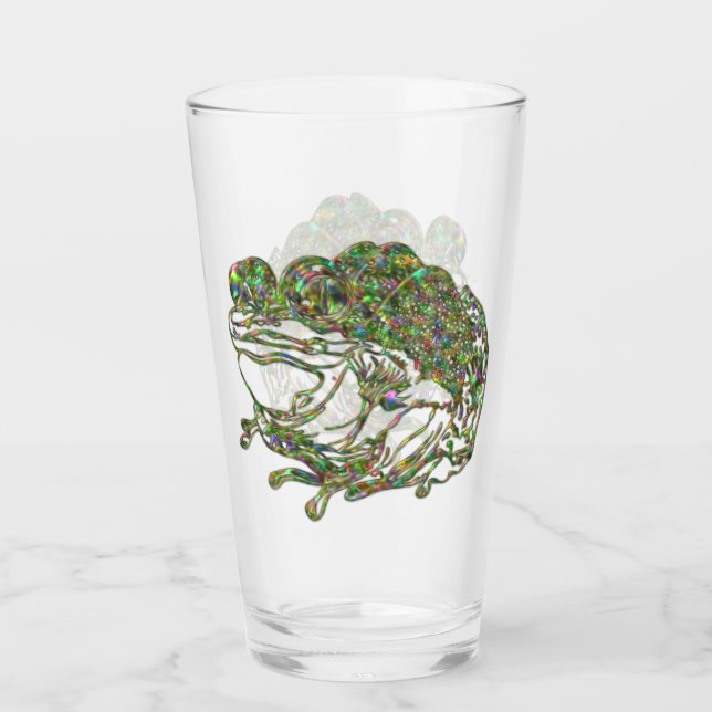 Verre Rainbow Vitrail Look Frog Art Bière Boire (Devant)
