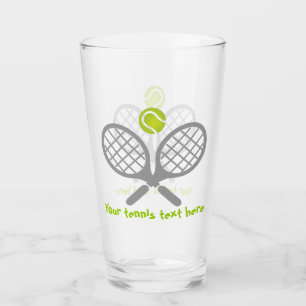 Verre Raquette de tennis et balle gris et vert