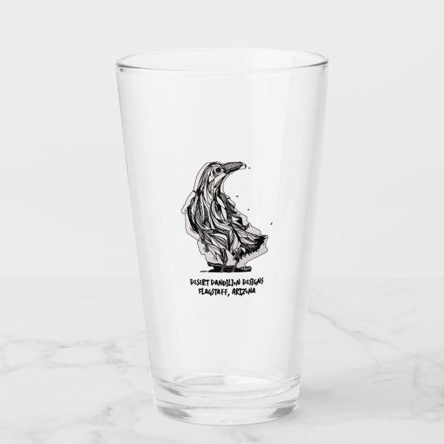 Verre Raven Pint Glass par Desert Dandilion Designs (Devant)