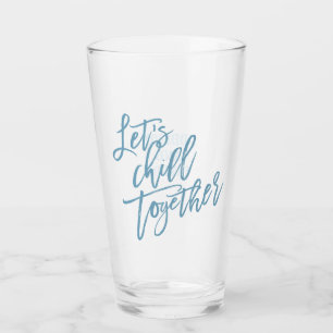 Verre Réchauffons ensemble Bleu glacé tendance