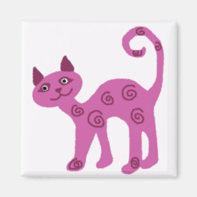 Verre regardant kitty chat aimant (Devant)