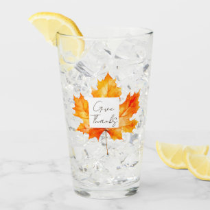 Verre Remerciez Fall Leaves Thankgiving