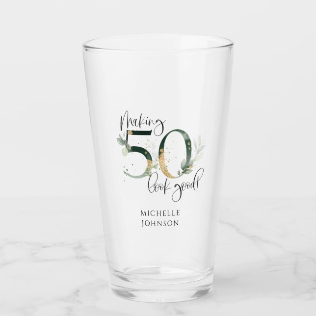 Verre Rendre 50 apparence bon vert or botanique Annivers (Devant)