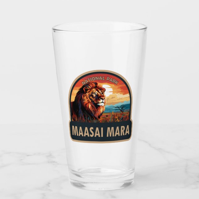 Verre Réserve nationale de Massai Mara Lion Travel Art (Devant)