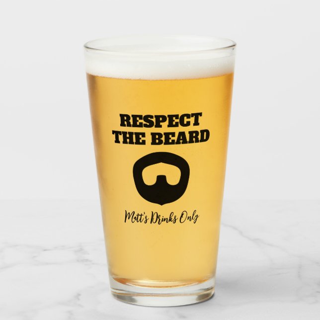 Verre Respectez la barbe drôle de bière de chèvre cadeau (Devant (rempli))