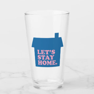 Verre Restons à la maison Bleu
