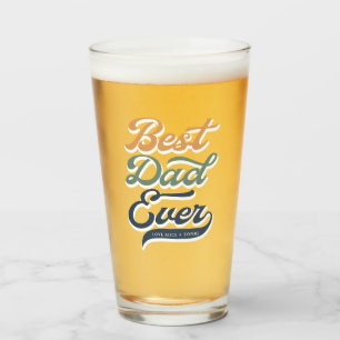 Verre Retro Meilleur Papa Jamais Fête des pères Nom des 