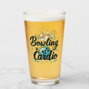 Verre Retro Neon "Bowling Is My Cardio" Funny Bowling