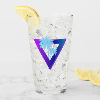 VERRE RETROWAVE SYNTHWAVE PALM TREES TRIANGLE GLASS