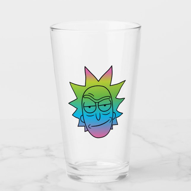 Verre RICK ET MORTY™| motif Rainbow Rick Head (Devant)