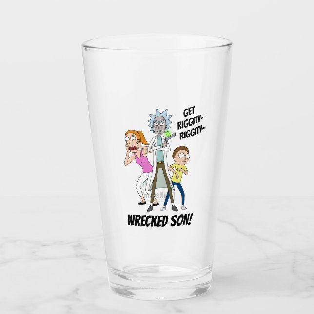 Verre RICK ET MORTY™| Rick, Morty et Summer (Devant)