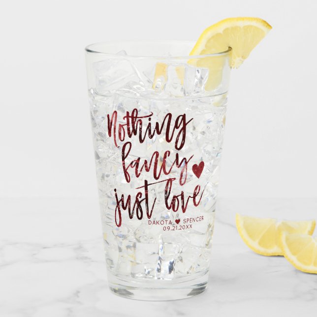 Verre Rien De Fancy Juste Amour | Dark Crimson Mariage r (Dos glace)