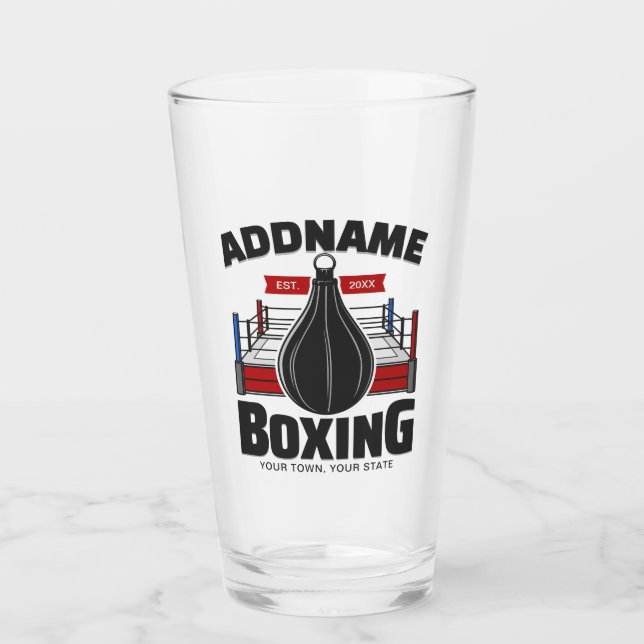 Verre Ring de boxe AJOUTER NOM Sac de vitesse de boxe de (Devant)