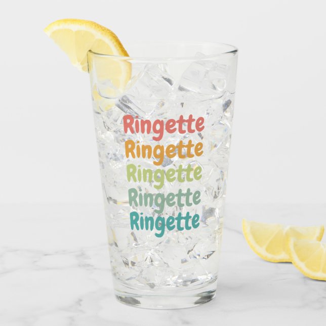 Verre Ringette Cute Retro Lecteur Ringette Cadeaux (Devant glace)