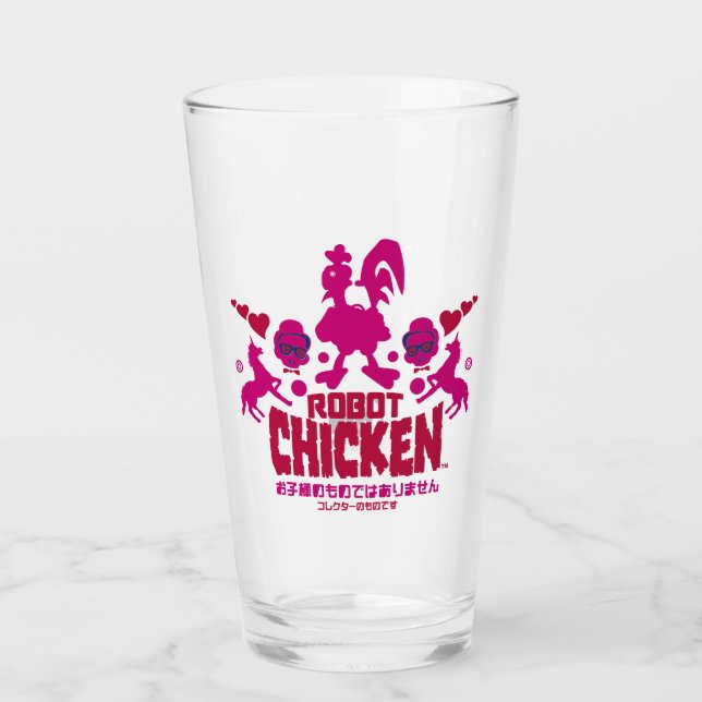 Verre Robot Chicken Nerd Unicorn Graphic (Devant)