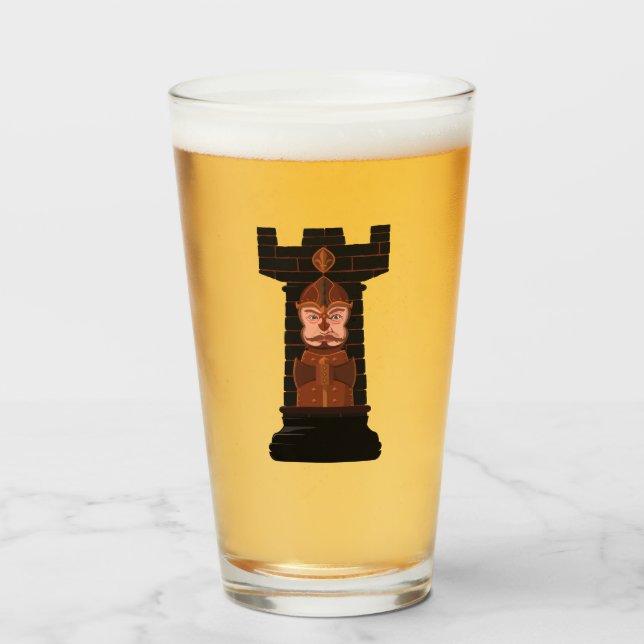 Verre Roche d'échecs noire (Devant (rempli))