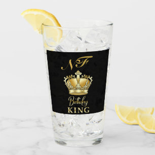 Verre Roi d'anniversaire Couronne d'or Royale Monogramme